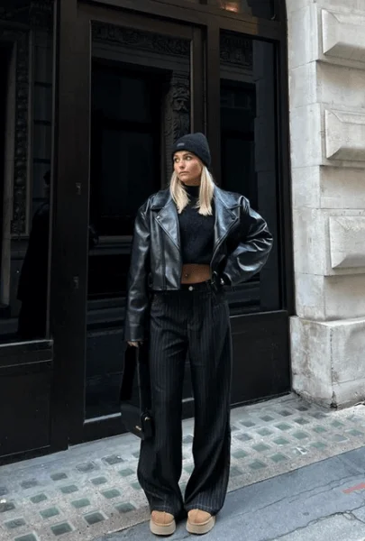 Pinstripe and Leather