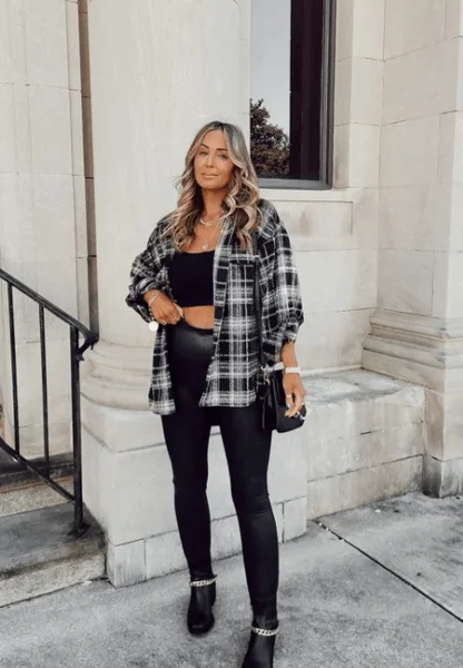 Cozy Plaid Meets Sleek Black