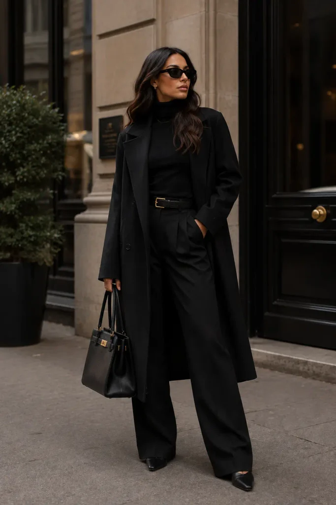 Effortless Black Layers with a Luxe Finish