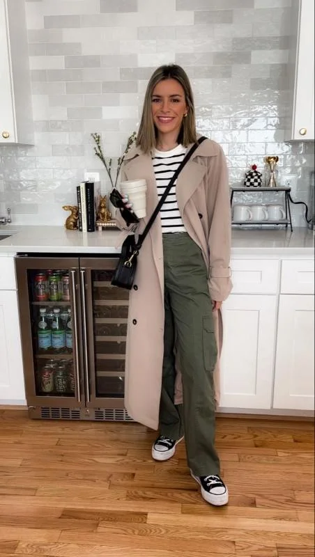9. Layering with Olive Green Pants